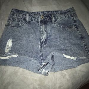 marble jean shorts